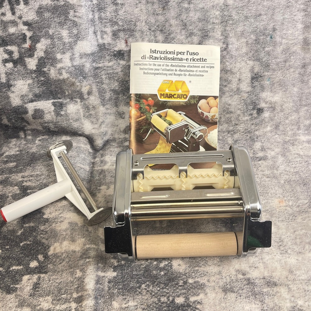 Vtg Marcato Raviolissima Ravioli Maker Attachment VillaWare Italy Boxed CIB